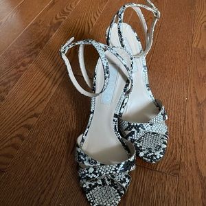Mango snake print high heel sandals